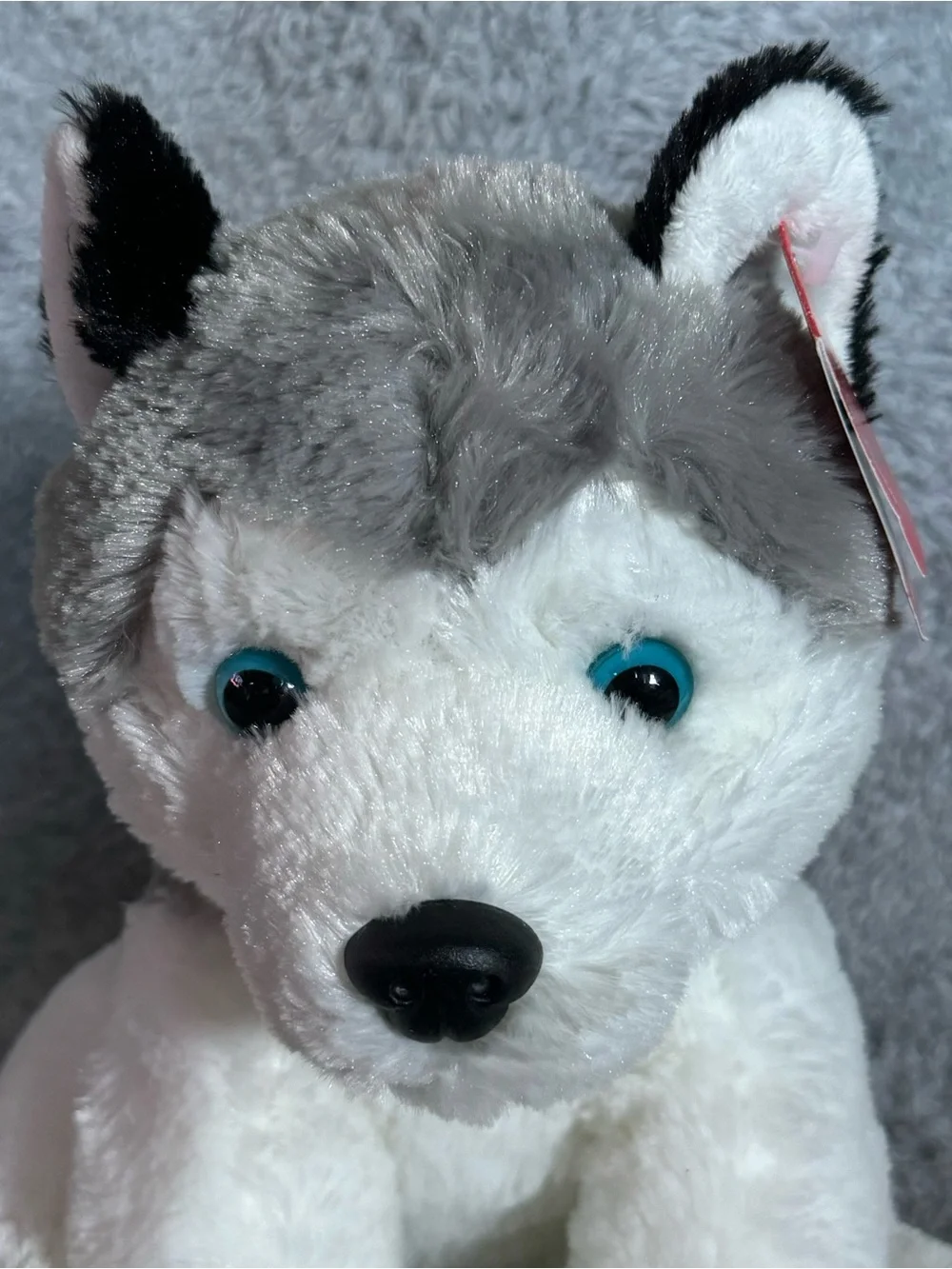 Aurora Husky Dog Plush 13” Wolf Stuffed Animal Gray White Soft Toy Blue Eyes